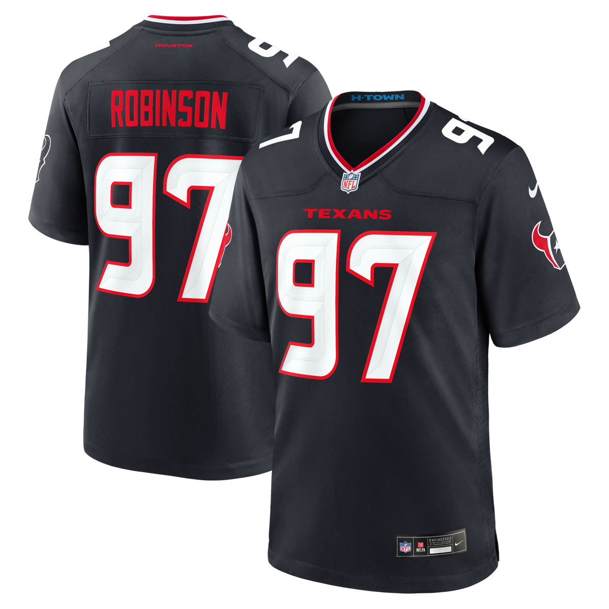 Houston Texans Dominique Robinson Navy Team Game Jersey