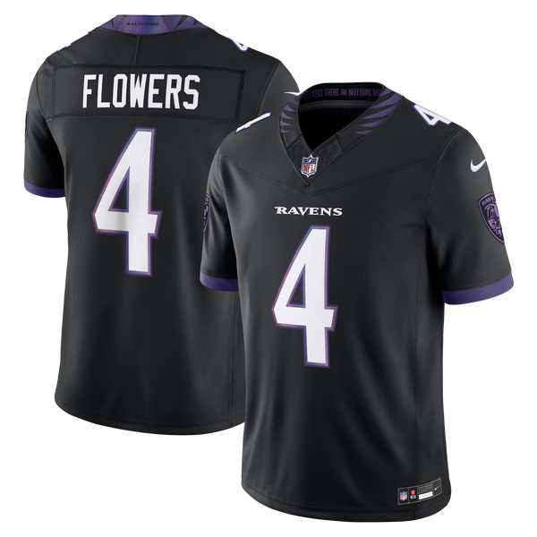 Baltimore Ravens Zay Flowers Black Alternate Alternate Vapor F.U.S.E. Stitched Limited Jersey