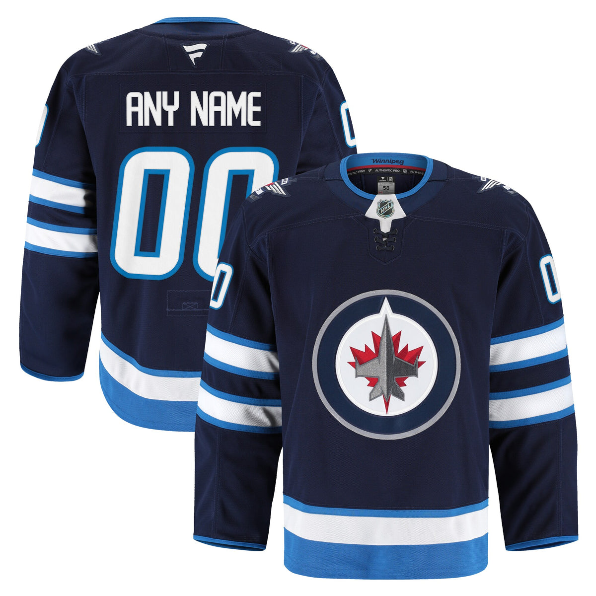 Winnipeg Jets Fanatics Navy Home Authentic Pro Custom Jersey