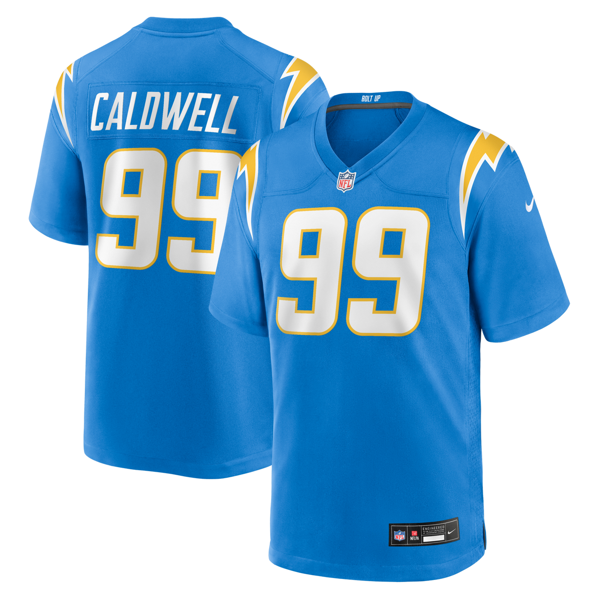 Los Angeles Chargers Jamaree Caldwell Powder Blue Team Game Jersey