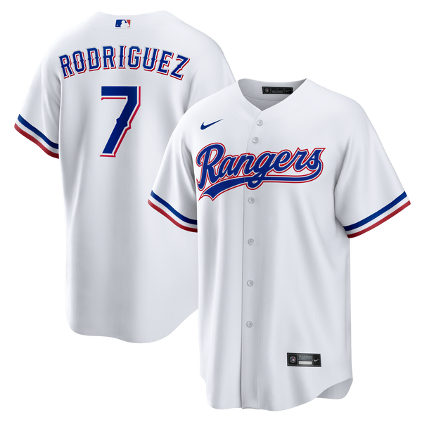 Texas Rangers Ivan Rodriguez White Home Retired Player Replica Jersey