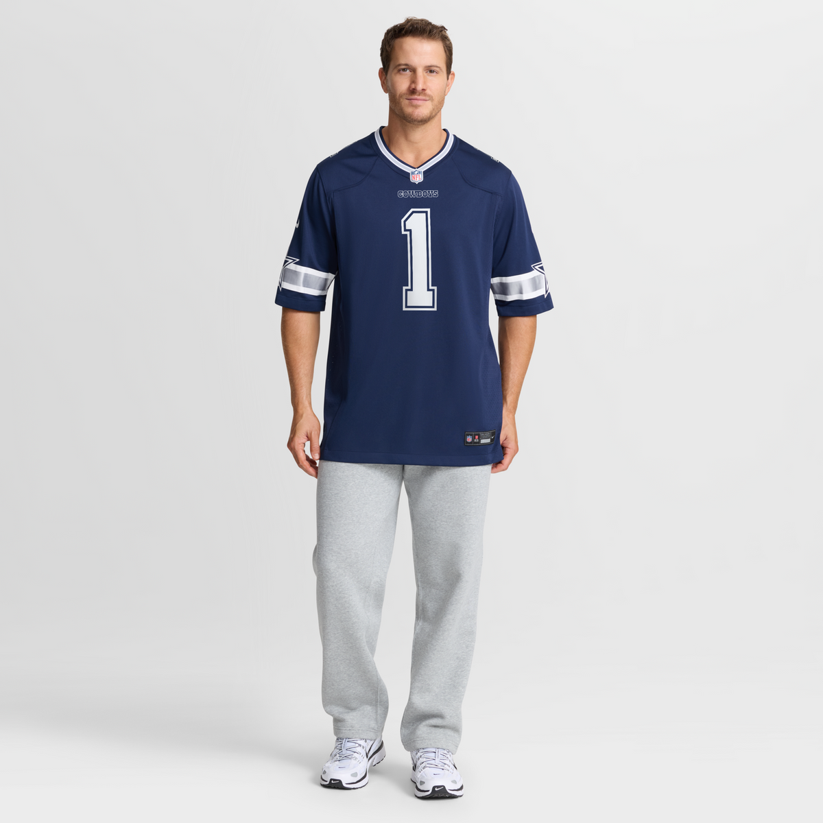 Dallas Cowboys Number 1 Dad Navy Game Jersey