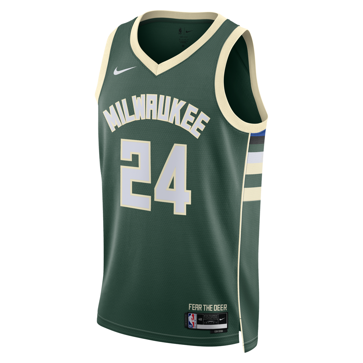 Milwaukee Bucks Icon Edition Swingman Jersey - Hunter Green - Jaime Jaquez Jr. -