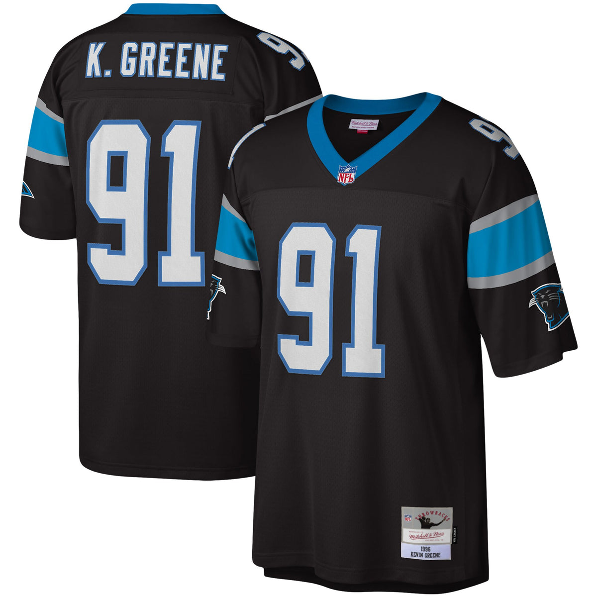 Carolina Panthers Kevin Greene Mitchell & Ness Black Legacy Replica Jersey