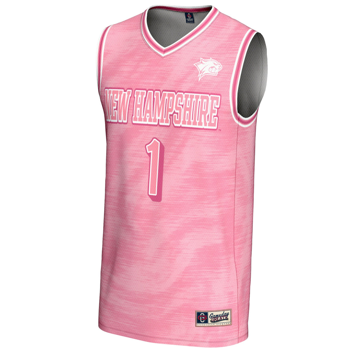 #1 New Hampshire Wildcats GameDay Greats Lightweight Basketball Fashion Jersey - Pink