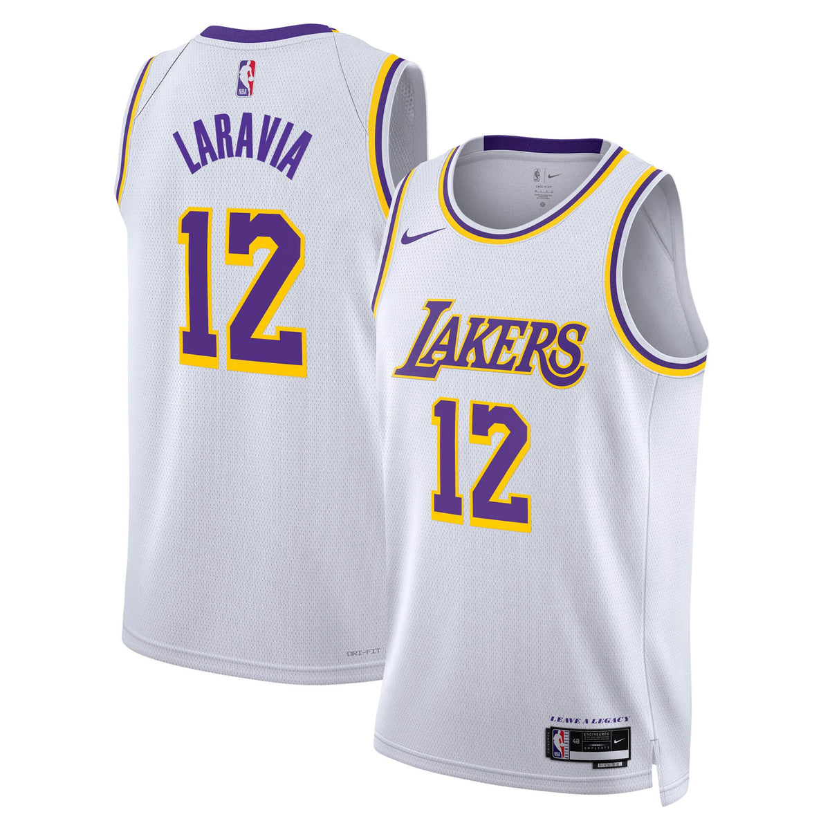 Los Angeles Lakers Association Edition Swingman Jersey - White - Jake LaRavia