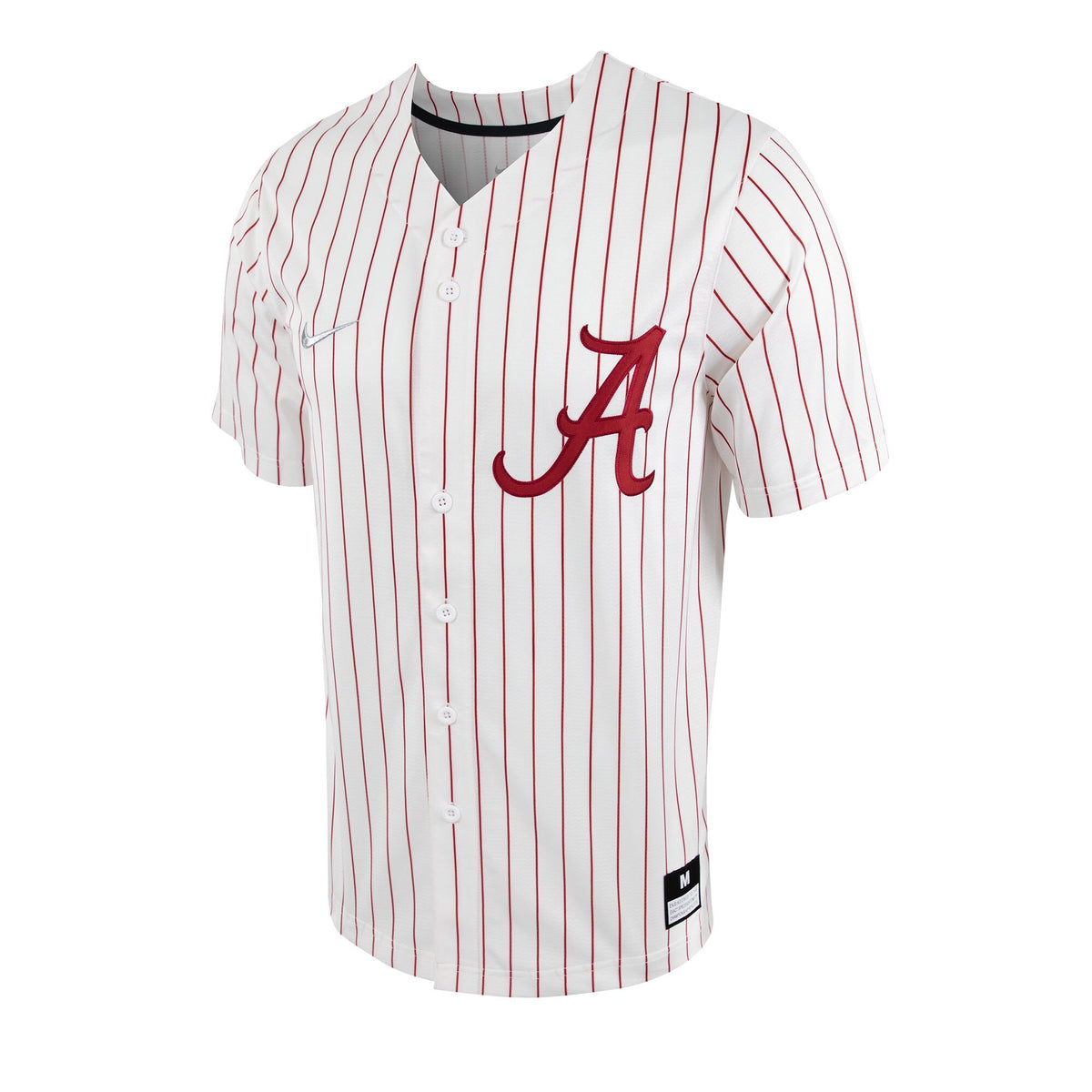 White/Crimson Alabama Crimson Tide Pinstripe Replica Full-Button Baseball Jersey