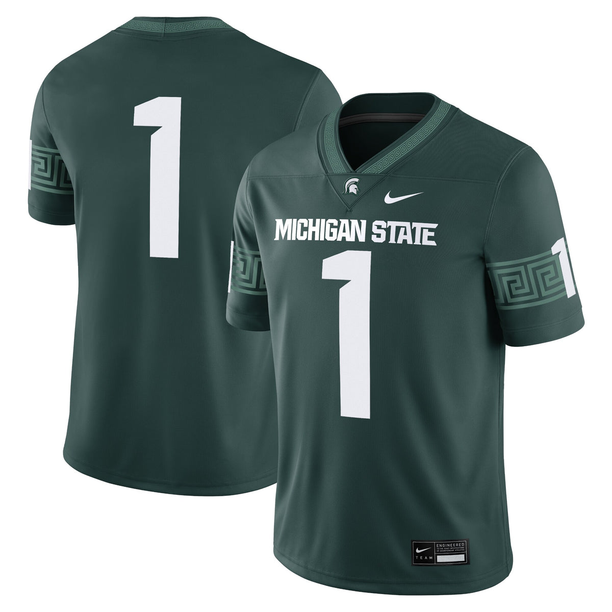 #1 Green Michigan State Spartans Game Jersey