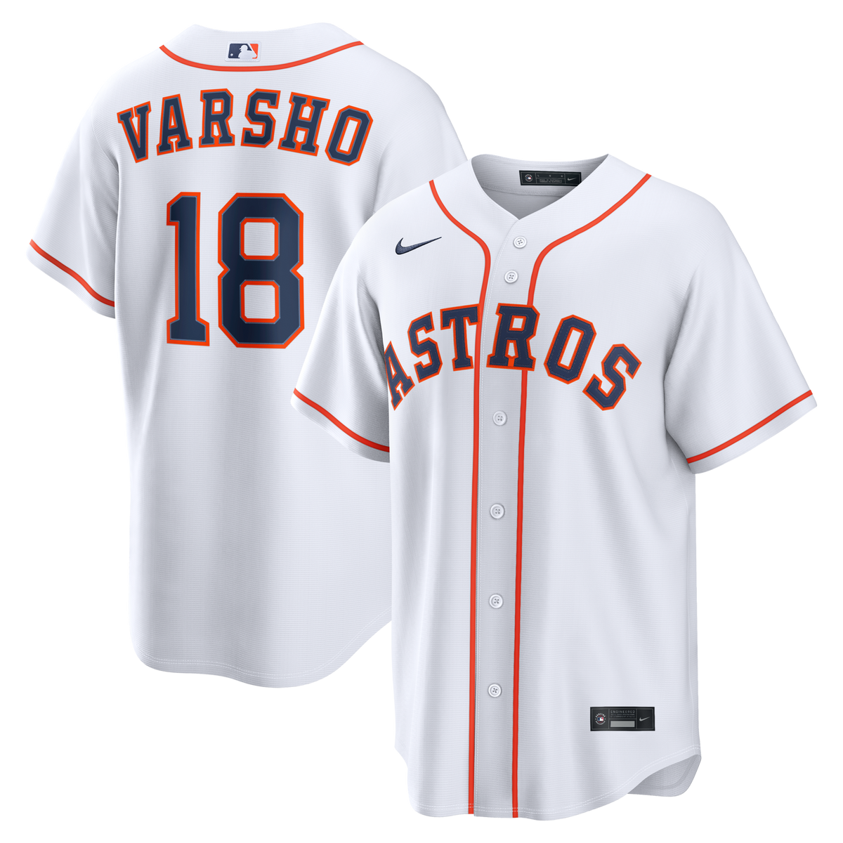 Houston Astros Daulton Varsho White Home Replica Jersey