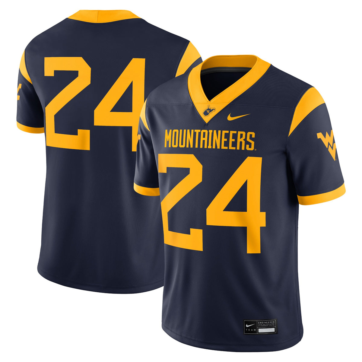 #24 Navy West Virginia Mountaineers Game Jersey