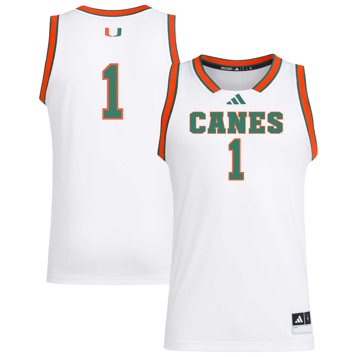 #1 White Miami Hurricanes Replica Swingman Jersey