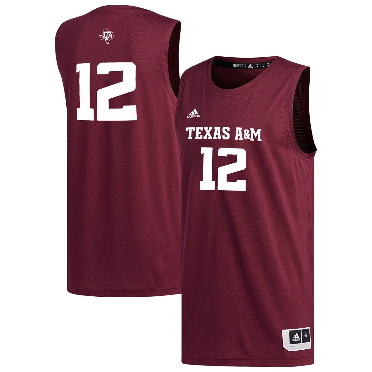 #12 Maroon Texas A&M Aggies Replica Basketball Jersey