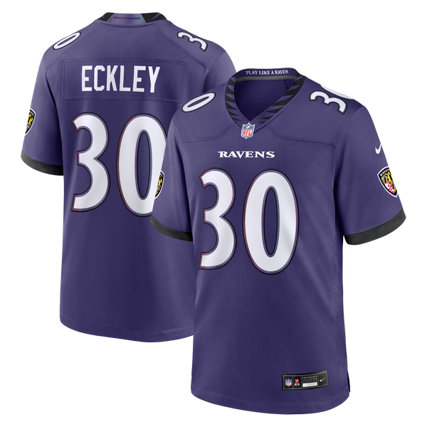 Baltimore Ravens Ryan Eckley Purple Team Game Jersey