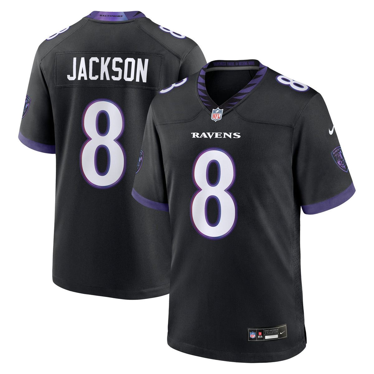 Baltimore Ravens Lamar Jackson Black Alternate Game Jersey