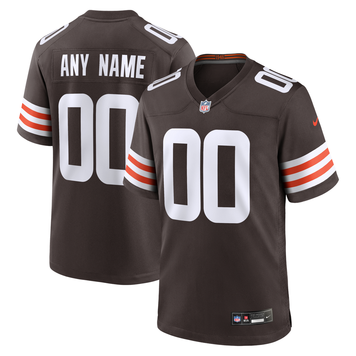 Cleveland Browns Brown Custom Game Jersey
