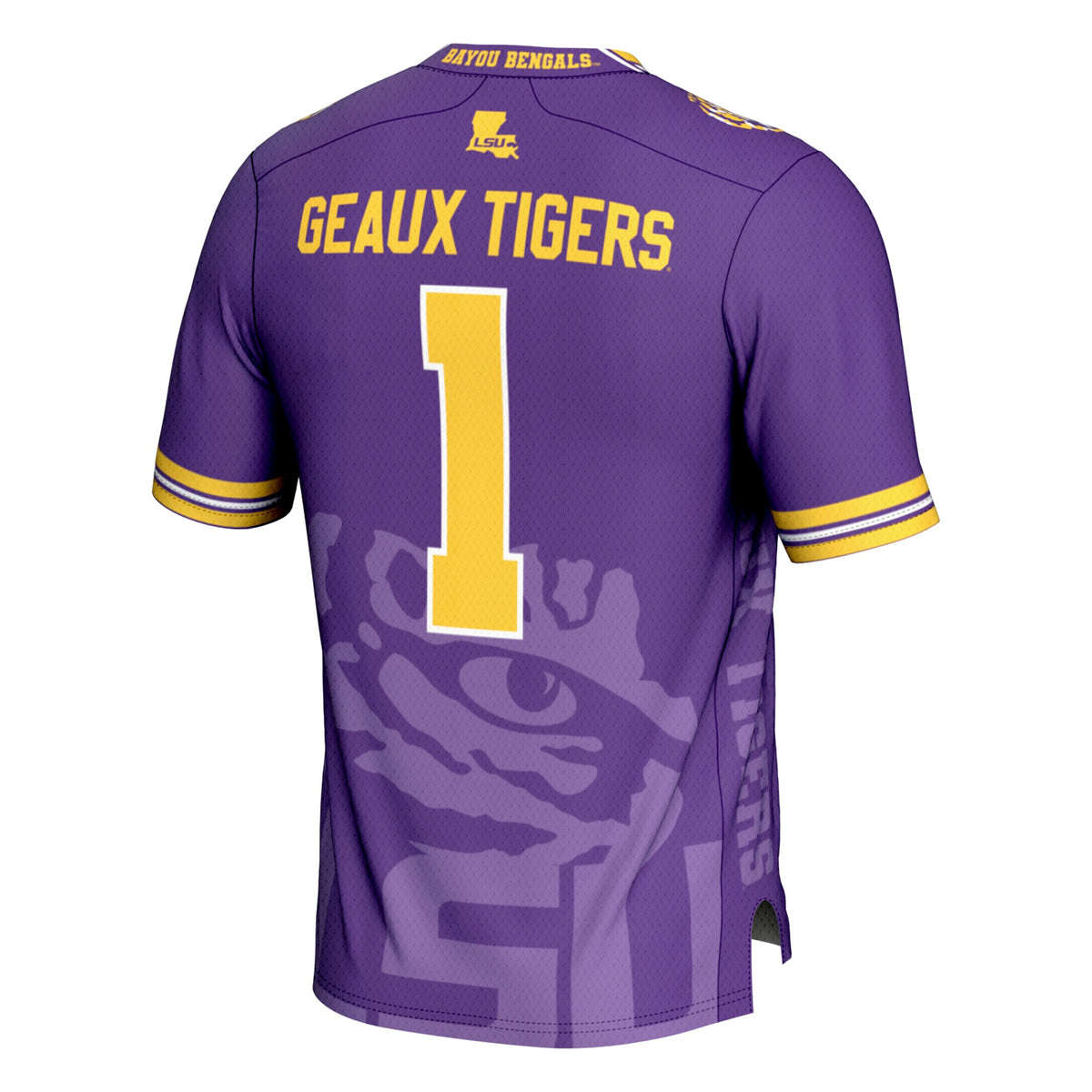 GameDay Greats #1 Purple LSU Tigers Icon Print Football Fashion Jersey