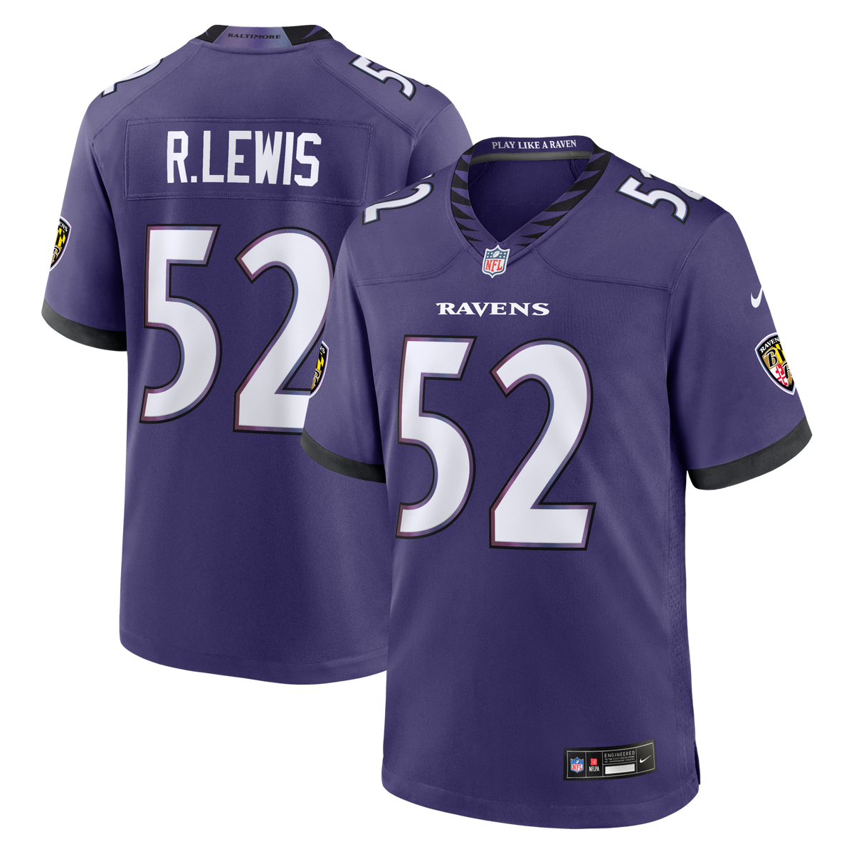Baltimore Ravens Ray Lewis Purple Team Retired Player Game Jersey
