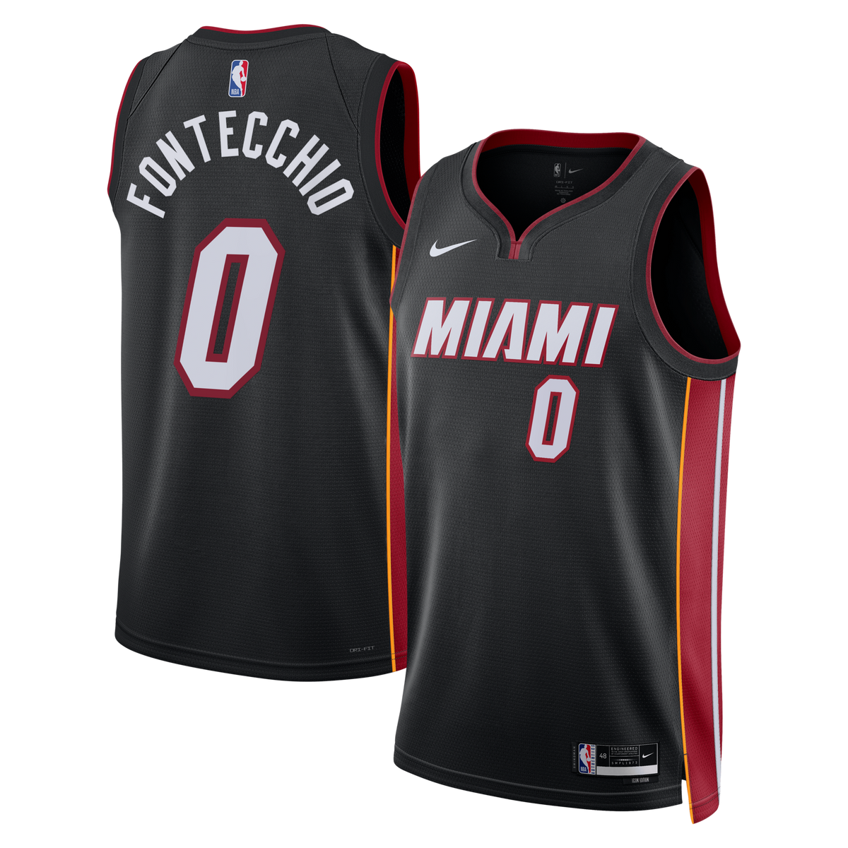 Miami Heat Icon Edition Swingman Jersey - Black - Simone Fontecchio