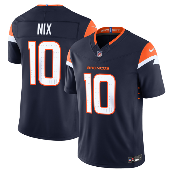 Denver Broncos Bo Nix Navy Alternate Vapor F.U.S.E. Stitched Limited Jersey