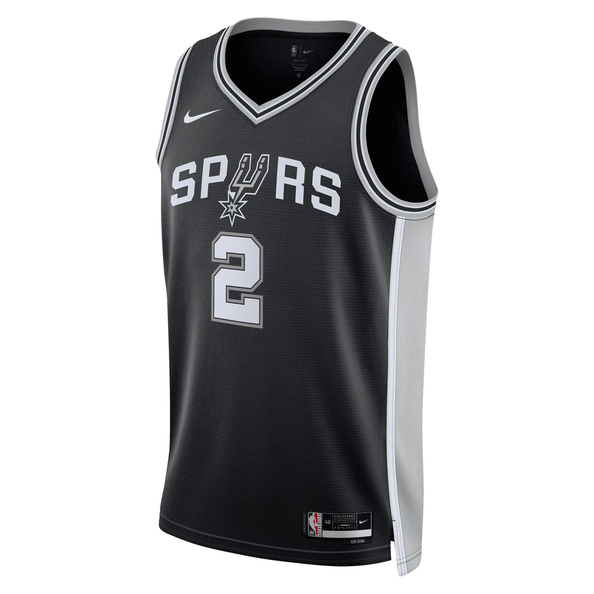 San Antonio Spurs Icon Edition Swingman Jersey NBA 2025 First Round Draft Pick - Black - Dylan Harper