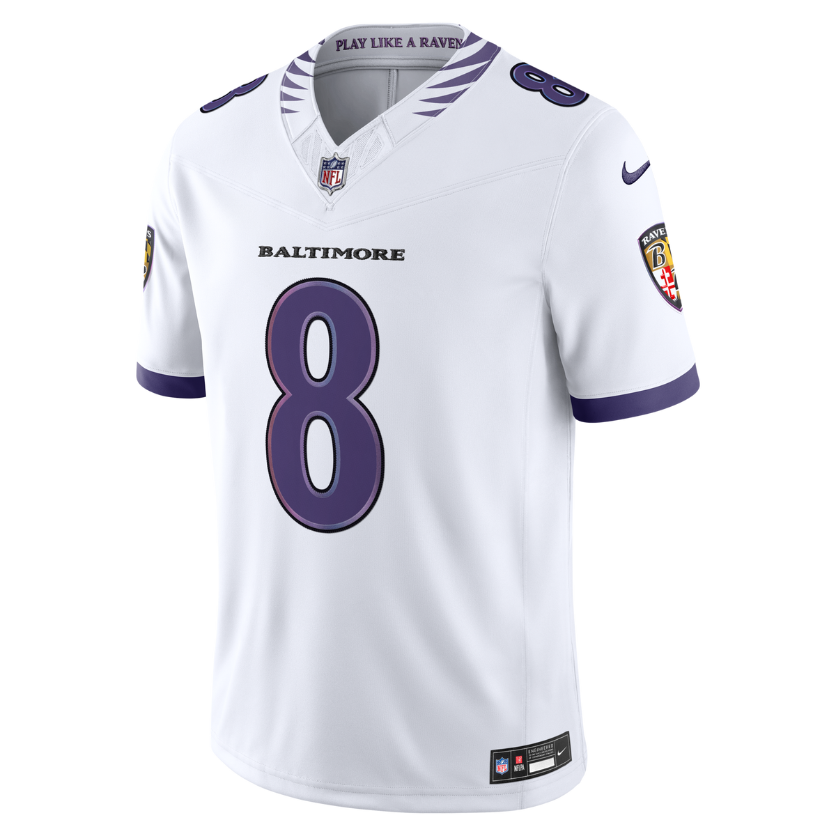 Baltimore Ravens Lamar Jackson White Vapor F.U.S.E. Stitched Limited Jersey