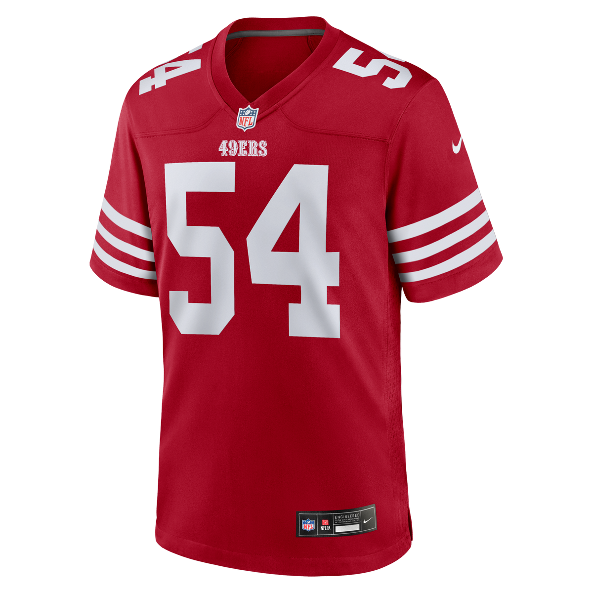 San Francisco 49ers Fred Warner Scarlet Team Game Player Jersey