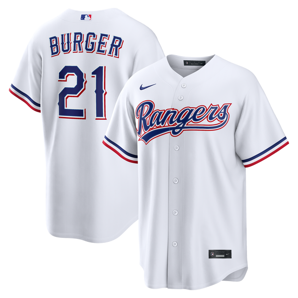 Texas Rangers Jake Burger White Home Replica Jersey