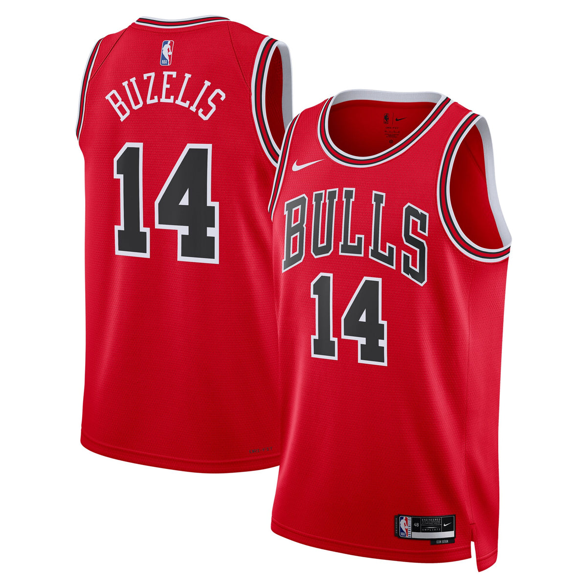 Chicago Bulls Icon Swingman Jersey - Red - Matas Buzelis