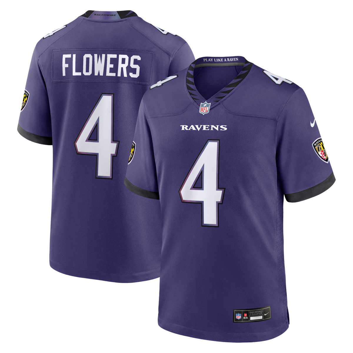Baltimore Ravens Zay Flowers Purple Team Game Jersey