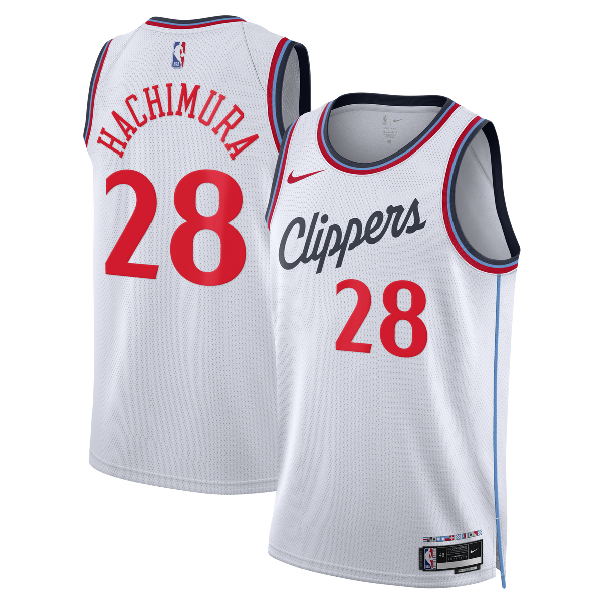 Los Angeles Clippers Replica Association Edition Swingman Jersey - White - Rui Hachimura