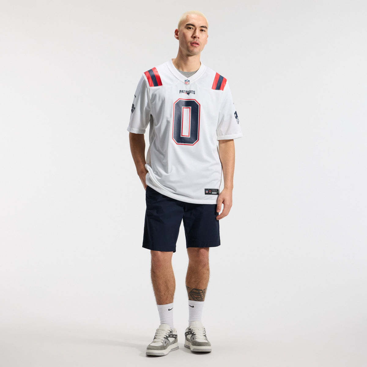 New England Patriots Christian Gonzalez White Game Jersey