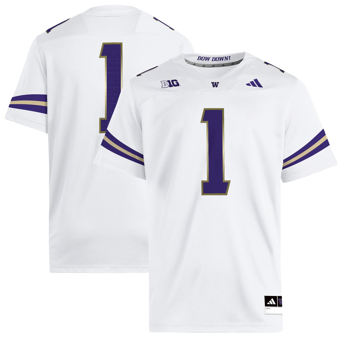 #1 White Washington Huskies Premier Jersey
