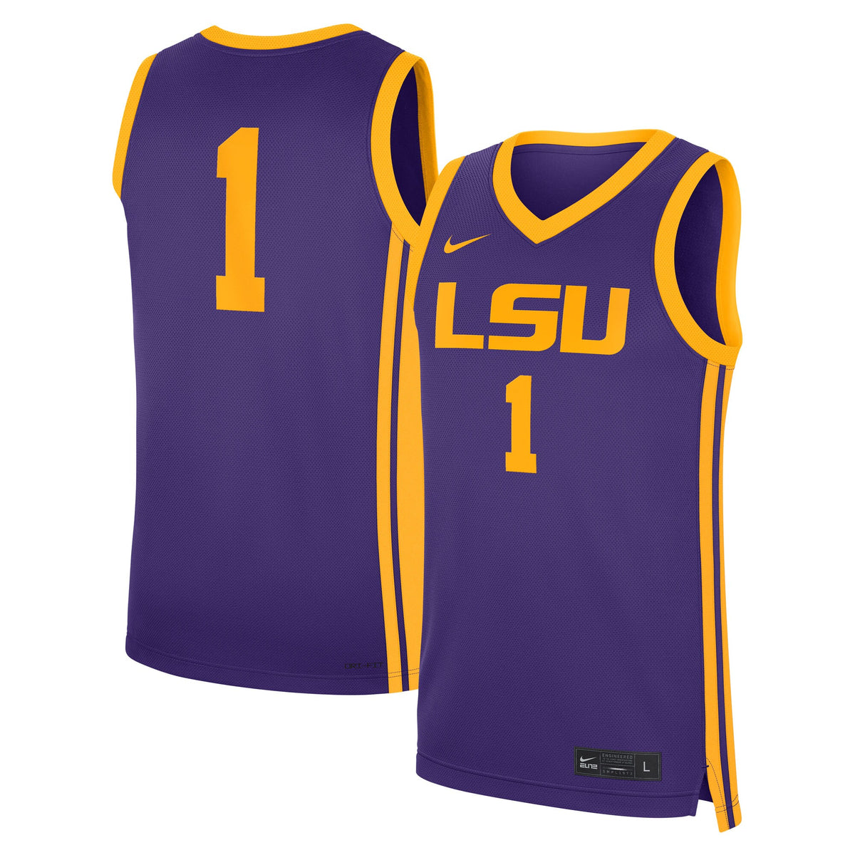 #1 Purple LSU Tigers Road Replica Jersey