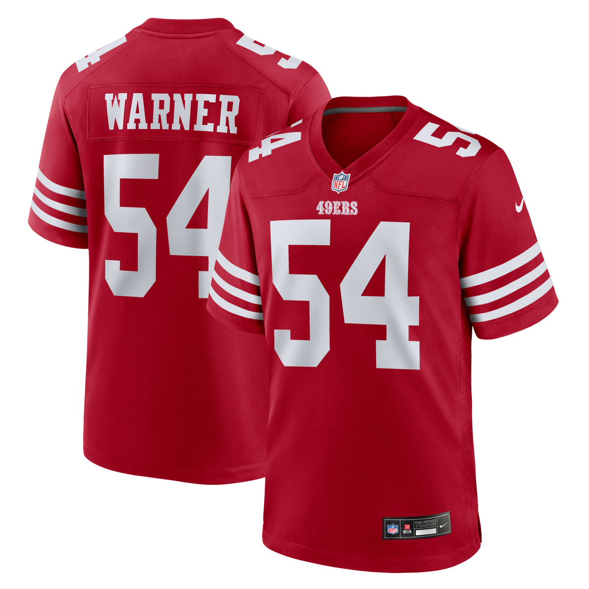 San Francisco 49ers Fred Warner Scarlet Team Game Player Jersey