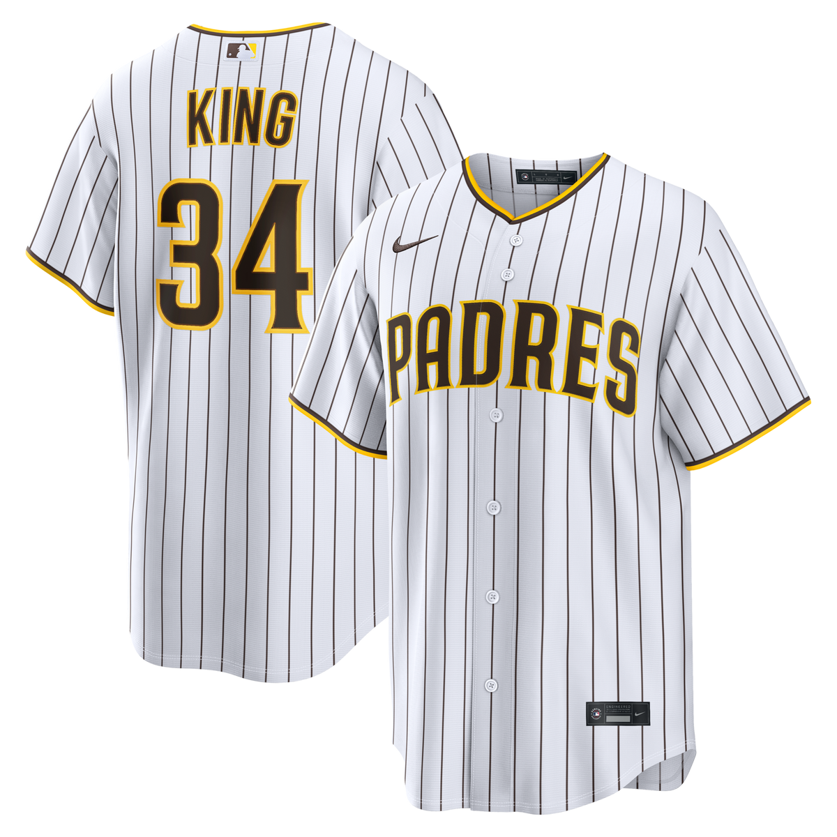 San Diego Padres Michael King White Home Replica Jersey