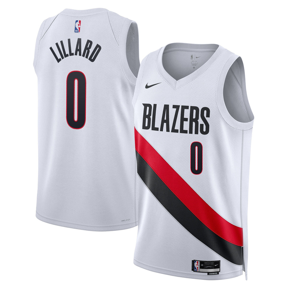 Portland Trail Blazers Replica Association Edition Swingman Jersey - White - Damian Lillard
