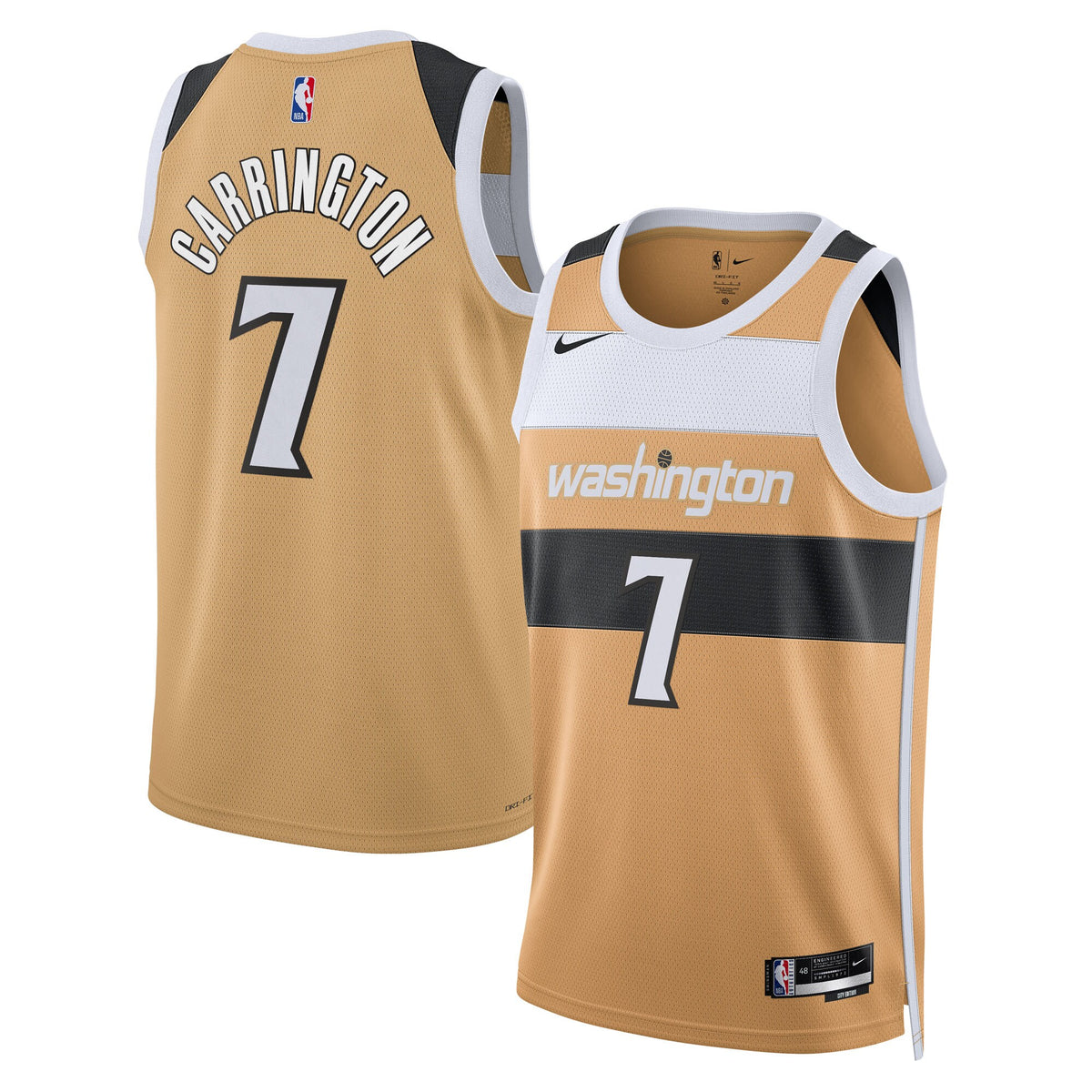 Washington Wizards 2025/26 City Edition Swingman Jersey - Tan - Carlton Carrington