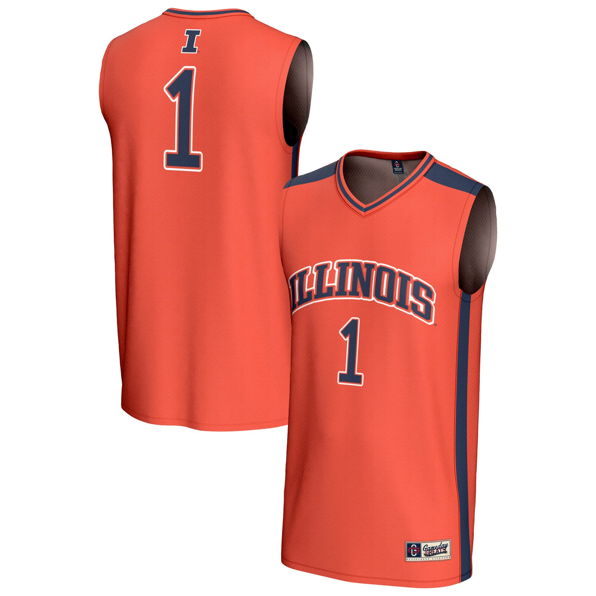 GameDay Greats #1 Orange Illinois Fighting Illini Lightweight Collegiate Basketball Fashion Jersey