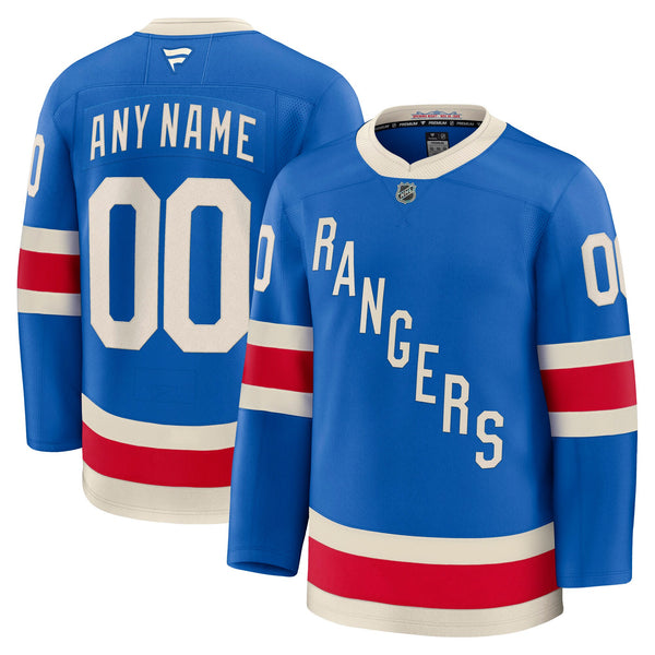 New York Rangers Fanatics Blue Centennial Premium Custom Jersey
