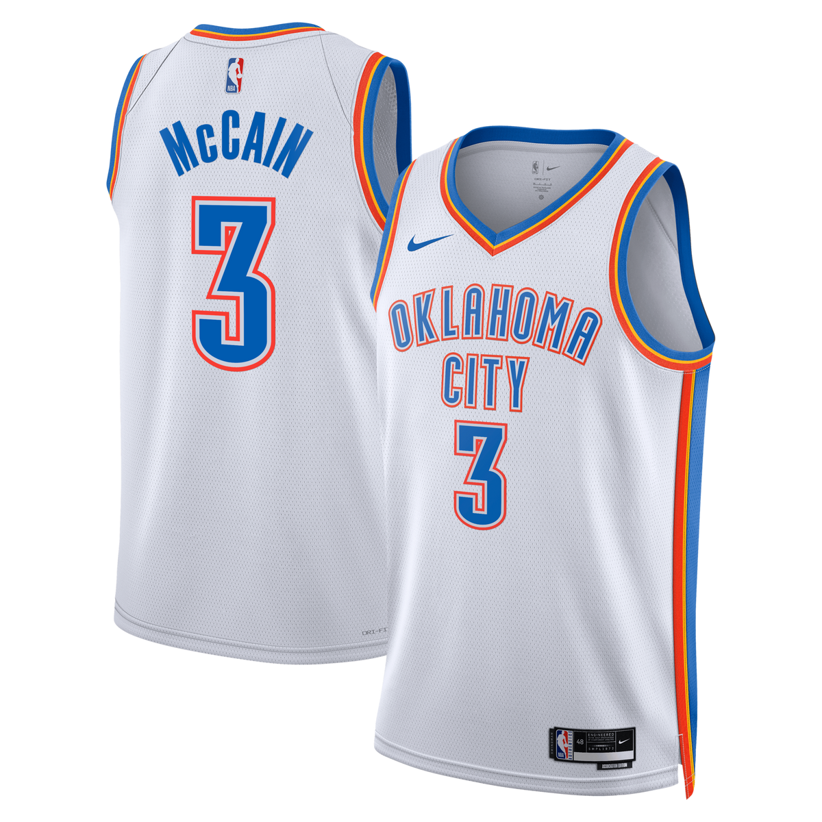 Oklahoma City Thunder Association Edition Swingman Jersey - White - Jared McCain