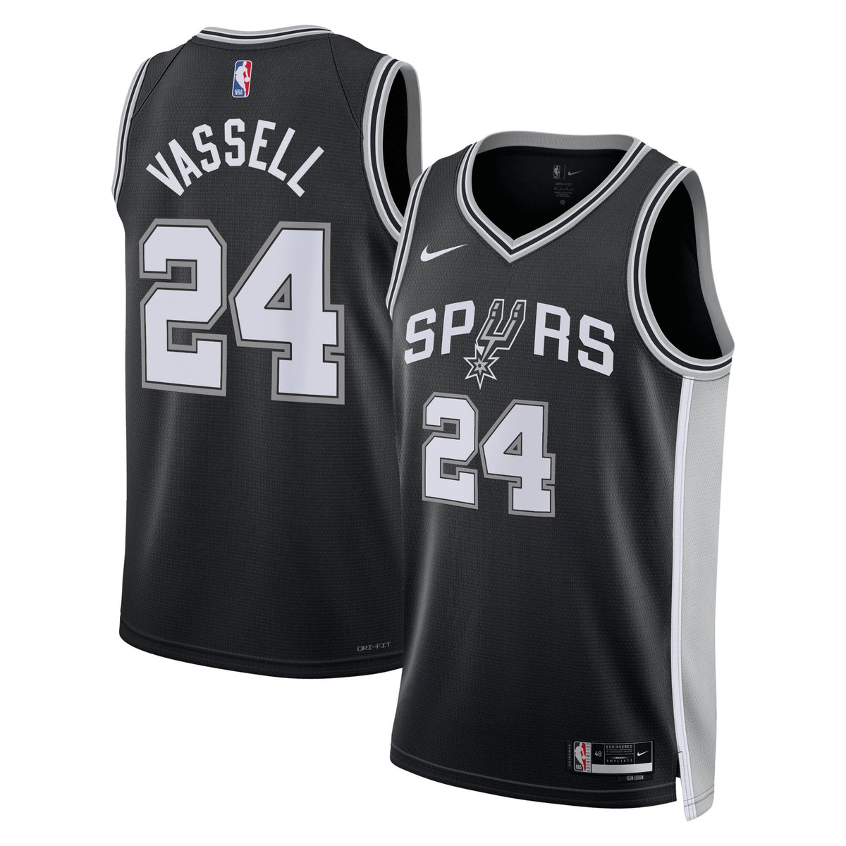 San Antonio Spurs Icon Edition Swingman Jersey - Black - Devin Vassell