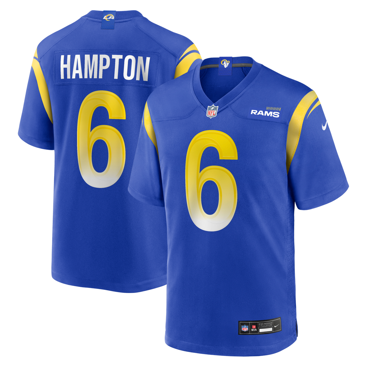 Los Angeles Rams Nick Hampton Royal Team Game Jersey