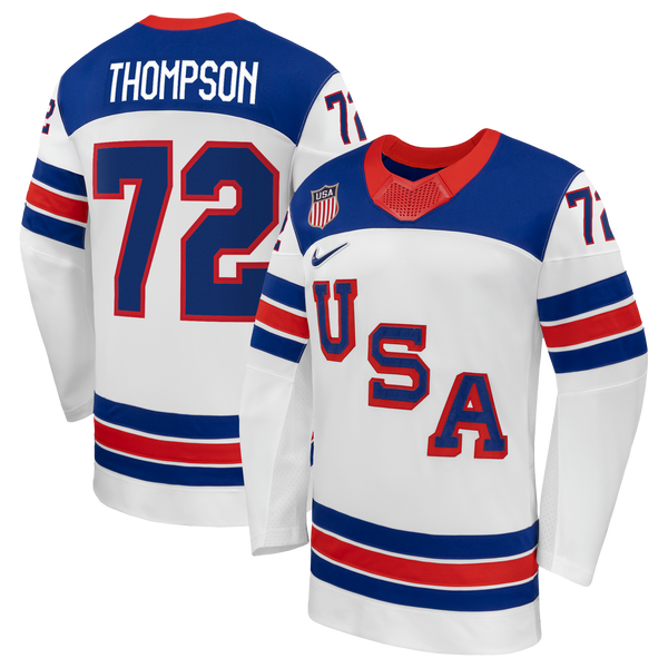 US Hockey Tage Thompson White 2026 Away Replica Jersey
