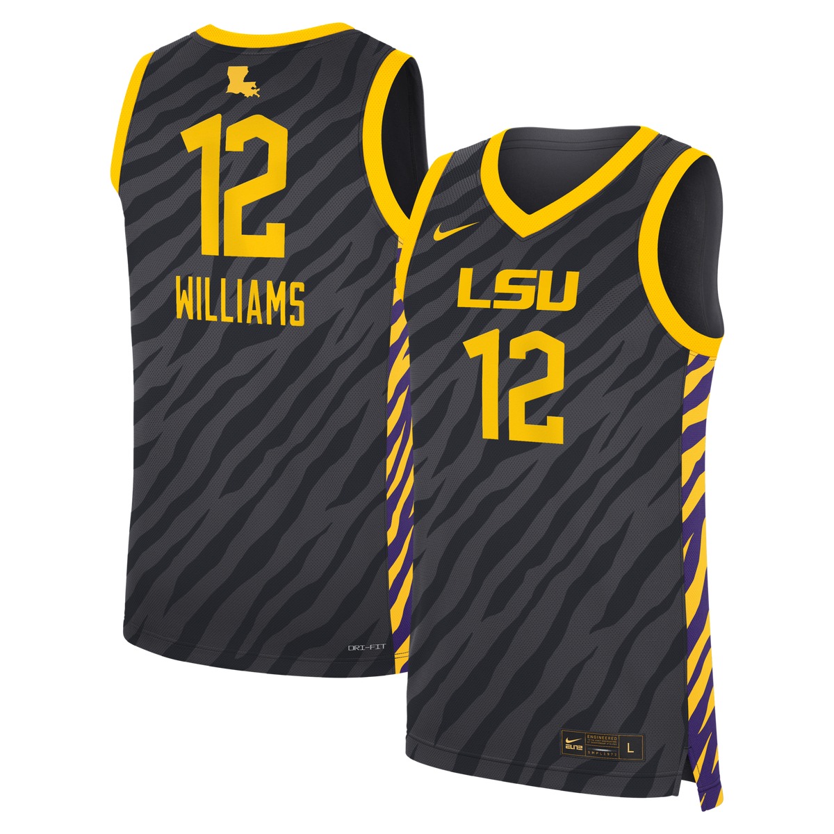 Mikaylah Williams Anthracite LSU Tigers Replica Basketball Jersey