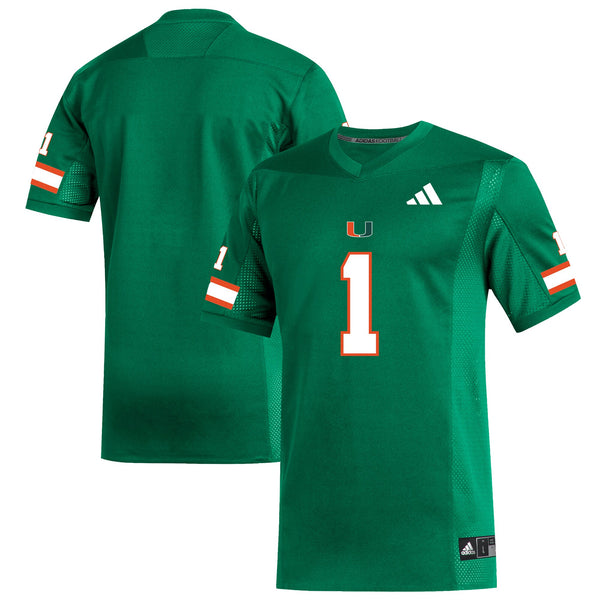 #1 Green Miami Hurricanes Replica Football Jersey
