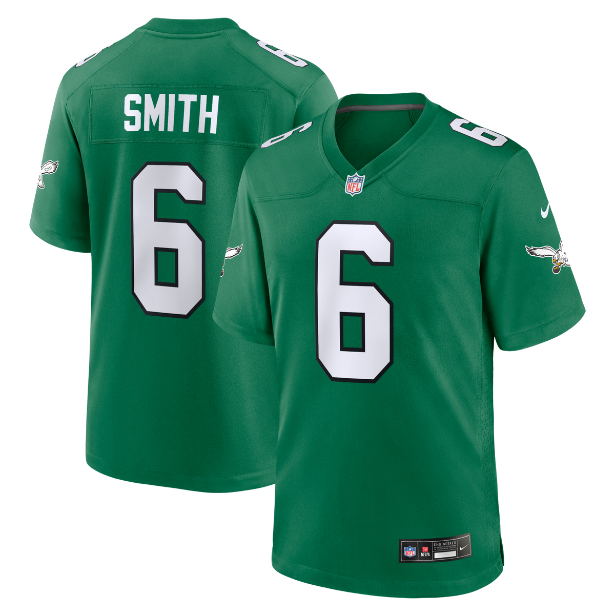 Philadelphia Eagles DeVonta Smith Kelly Green Alternate Game Player Jersey