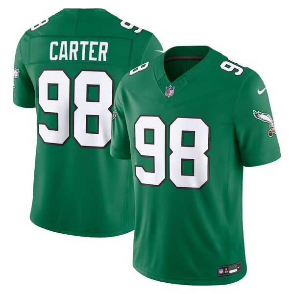 Philadelphia Eagles Jalen Carter Kelly Green Alternate Vapor F.U.S.E. Stitched Limited Jersey