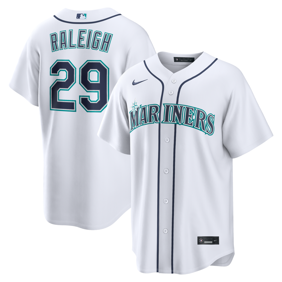 Seattle Mariners Cal Raleigh White Home Replica Jersey