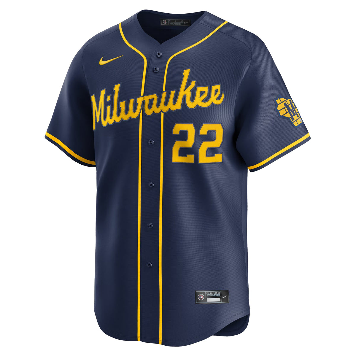 Milwaukee Brewers Christian Yelich Navy Alternate Limited Jersey