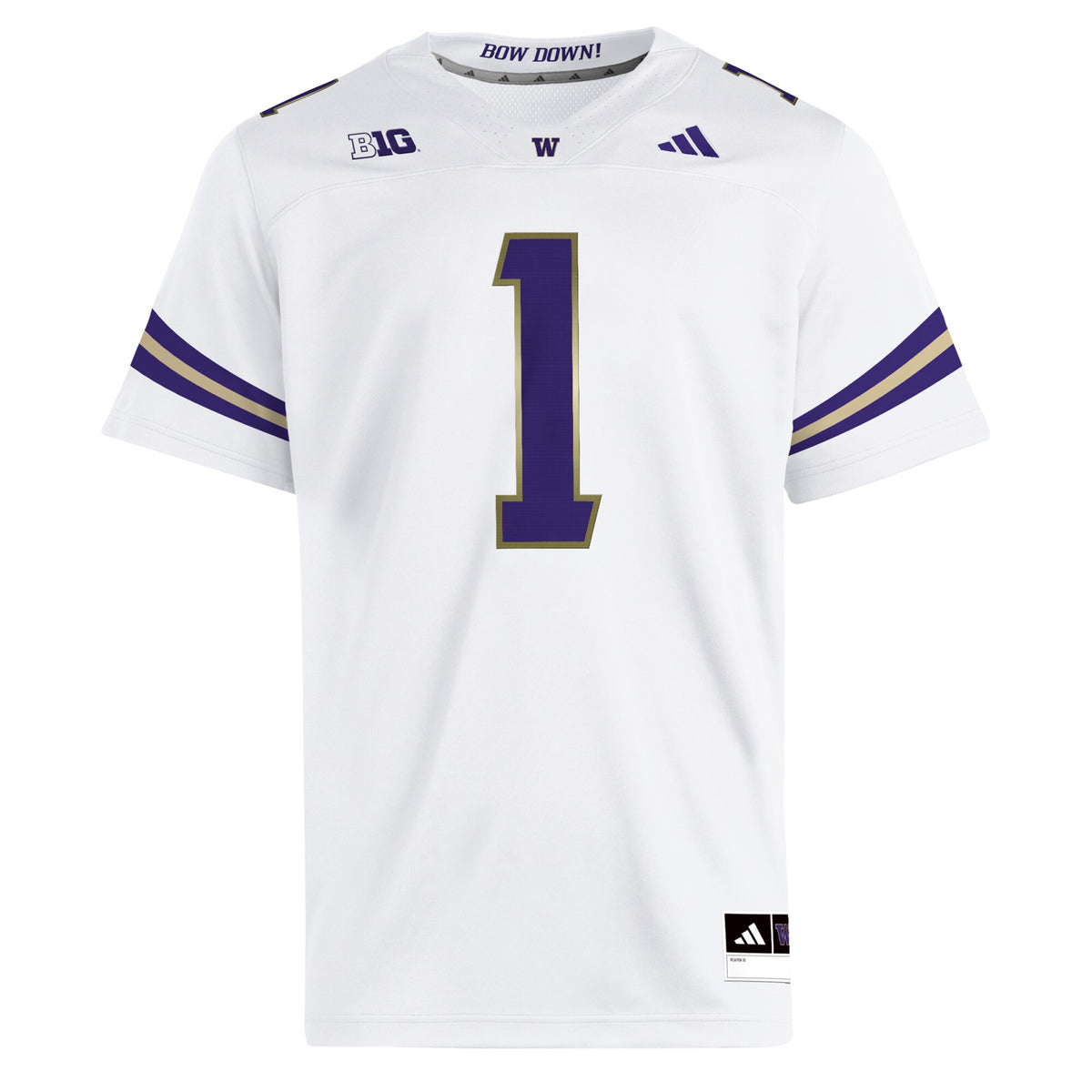 #1 White Washington Huskies Premier Jersey
